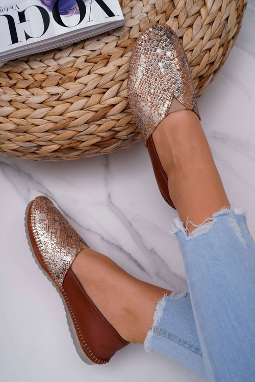 Baleriny Damskie Brązowe Maciejka 1930A-29/00-6