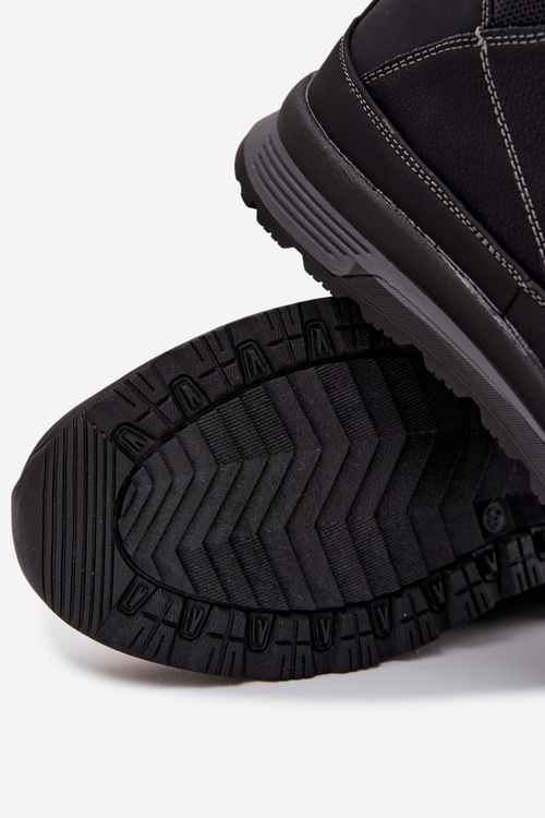 Buty Trekkingowe Trapery Męskie Ocieplane Czarne Wivelle