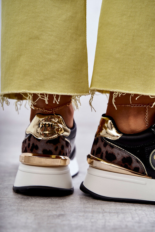 Damskie Buty Sportowe Na Koturnie GOE KK2N4085 Czarne