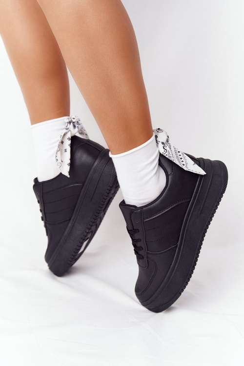 Damskie Sportowe Buty Na Platformie Czarne This Is Me