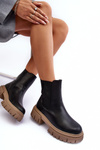 Ocieplane Masywne Botki Sztyblety Big Star MM274606 Czarne