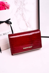 Duży Skórzany Portfel Damski GREGORIO Lakierowany Czerwony