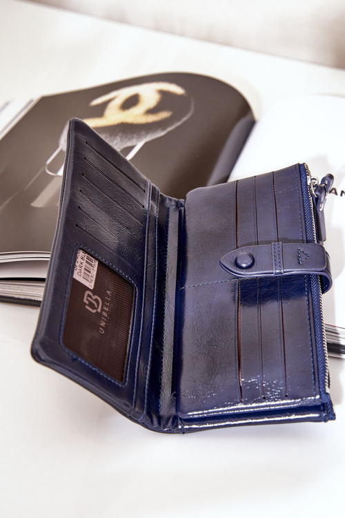 Portfel Damski Z Eko Skóry Granatowy Irinda