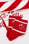 Skarpetki Damskie Świąteczne Miś W Czapce Mikołaja Czerwone