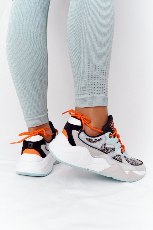 Damskie Sportowe Buty Memory Foam Big Star HH274324 Szaro-Zielone