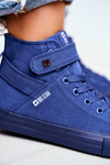 Damskie Wysokie Trampki Big Star FF274584 Niebieskie