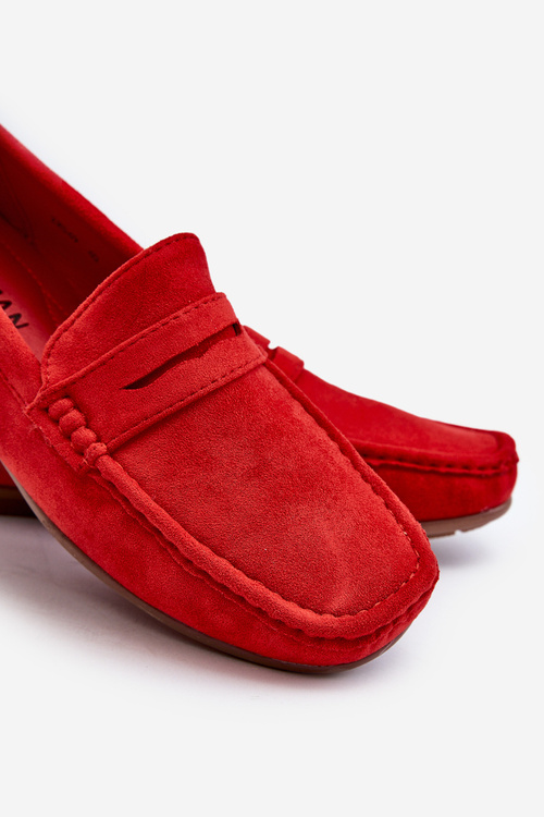 Męskie Zamszowe Mokasyny Czerwone Wesley