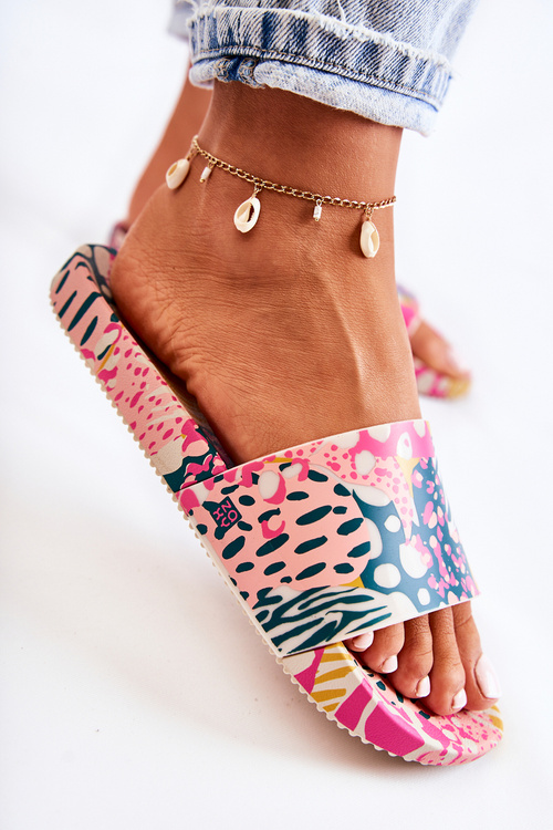 Gumowe Pachnące Klapki ZAXY JJ285097 Różowo-Zielone