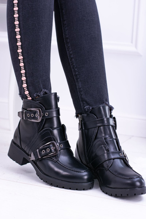 Damskie Botki Z Klamrami Ocieplane Skadi