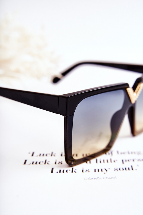 Kwadratowe Okulary Przeciwsłoneczne Ombre V130044 Czarno-Niebieskie