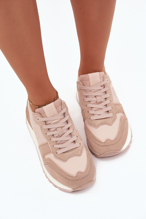 Skórzane Sneakersy Damskie Big Star OO274521 HI-POLY SYSTEM Nude