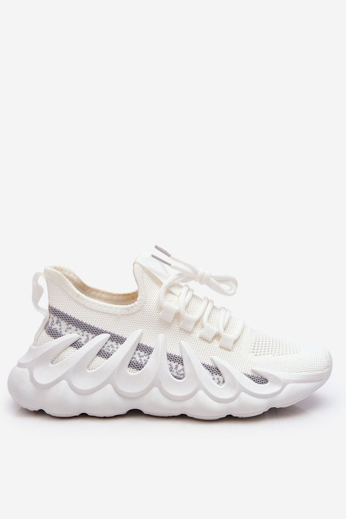 Damskie Modne Skarpetkowe Sneakersy Białe Daxo