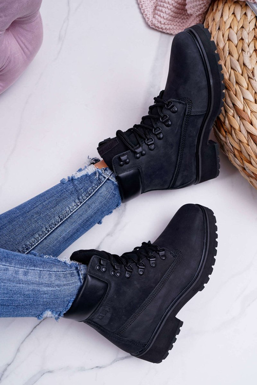 Damskie Botki Trapery Big Star Czarne EE274033