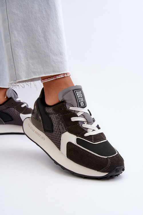 Sneakersy Damskie Na Platformie Memory Foam System Big Star NN274683 Czarne