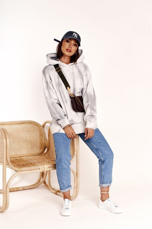 Damskie Skórzane Trampki Z Gwiazdą BIG STAR DD274692 Biało-Niebieskie