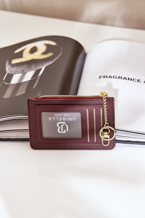 Etui Na Karty Portmonetka Damska Z Brelokiem Brązowa Therinore