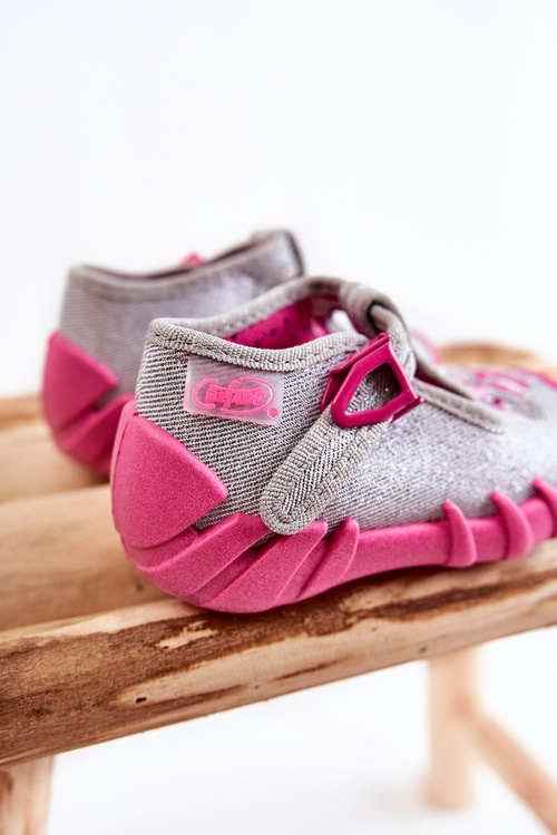Buty Papcie Befado Słoniki 110N454 Szaro-Różowe