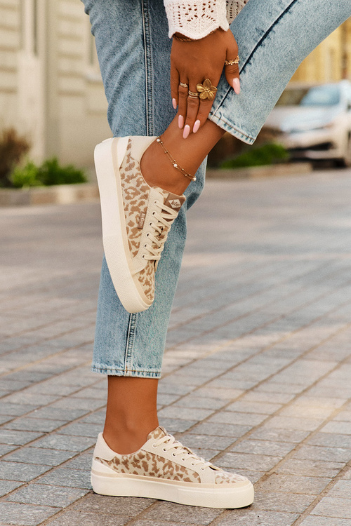 Niskie Trampki Damskie Panterka Lee Cooper LCW-25-02-3330L Beżowe