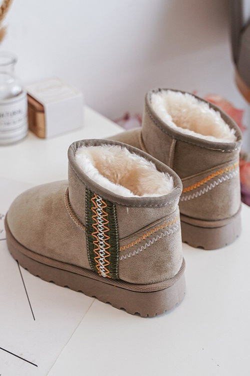 Śniegowce Botki Ocieplane Dziecięce Zielone Leonora