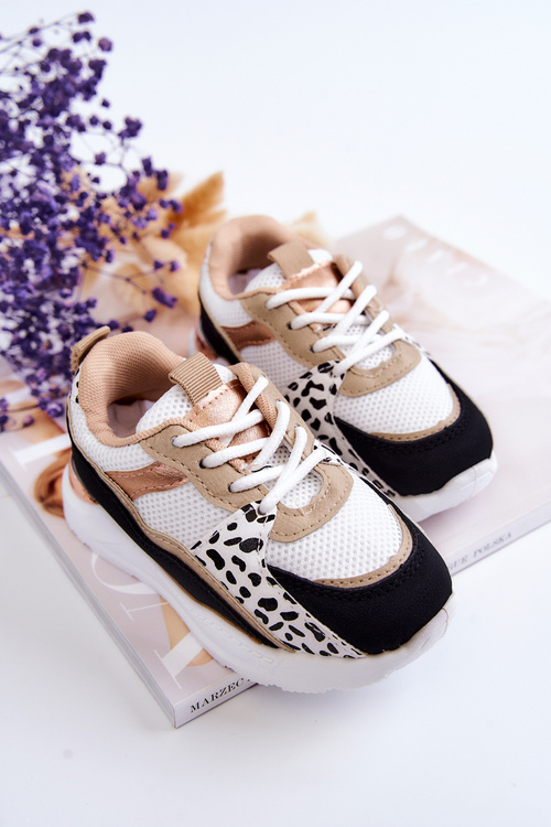 Dziecięce Sportowe Buty Sneakersy Biało-Czarne Kizzie