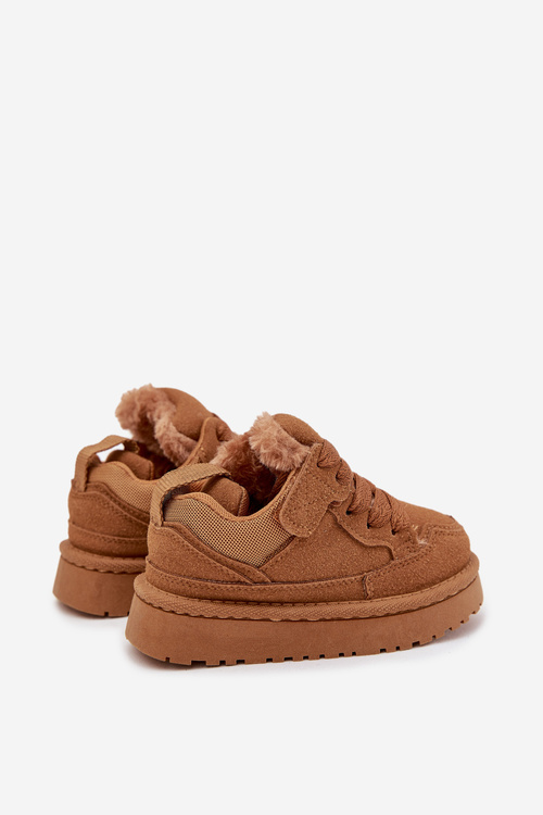 Dziecięce Sneakersy Ocieplane Futerkiem Camel Mireen