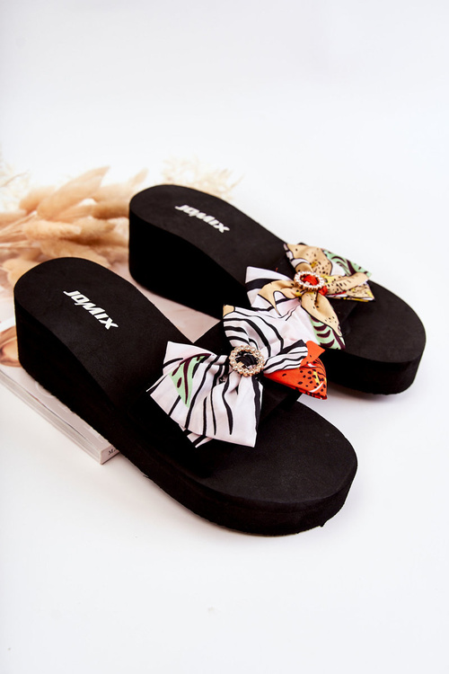 Damskie Piankowe Klapki Na Koturnie Białe Silana