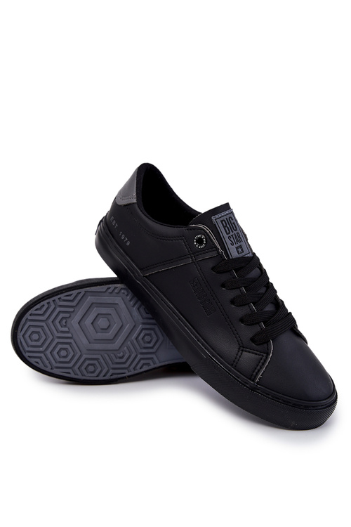 Skórzane Męskie Tenisówki Big Star JJ174108 Czarne