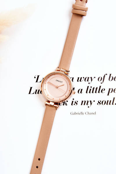 Damski Analogowy Zegarek Ernest Beżowy