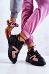 Damskie Sneakersy Memory Foam Big Star JJ274599 Czarno-Różowe