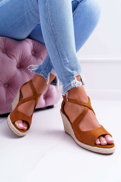 Sandały Damskie Na Espadrylu Camel Margus