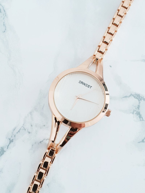 Ernest Damski Zegarek na Bransolecie Różowe Złoto Classy