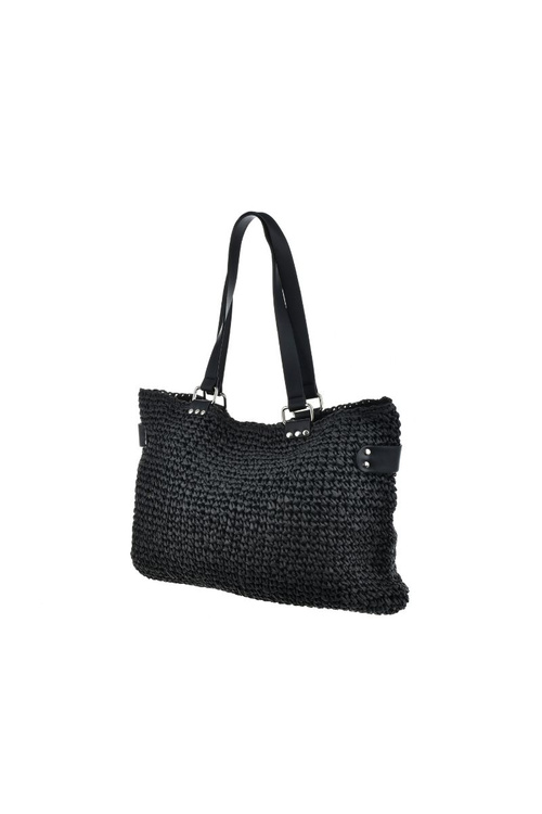 Duża Torba Z Plecionki Big Star NN574108 Czarna