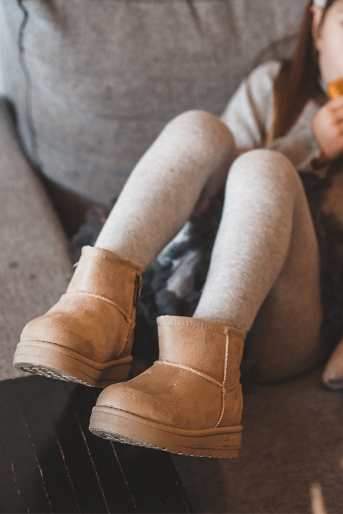 Dziecięce Śniegowce Ocieplane Na Suwak Beżowe Big Star MM374098