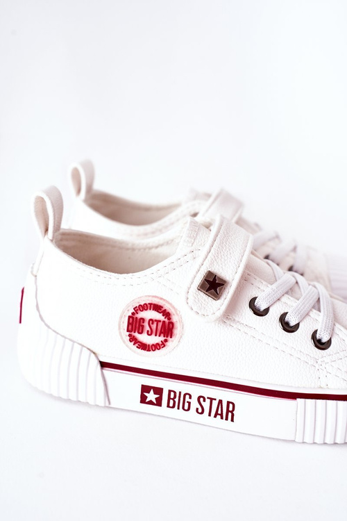 Dziecięce Skórzane Trampki BIG STAR II374040 Białe
