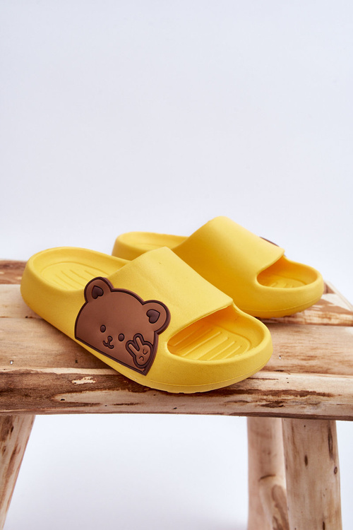 Lekkie Piankowe Klapki Z Misiem Żółte Todi