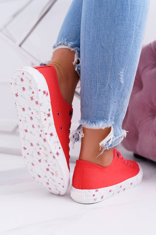 Trampki Damskie Niskie Big Star Czerwone DD274709