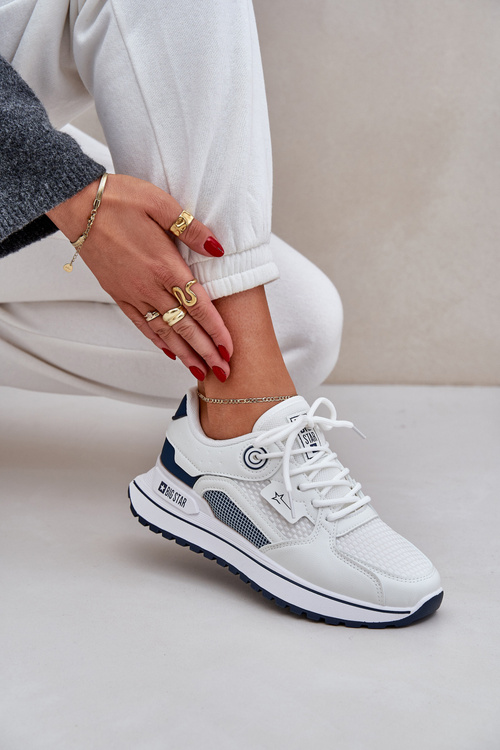 Buty Sportowe Sneakersy Damskie Big Star NN274A103 HI-POLY SYSTEM Biało-Granatowe