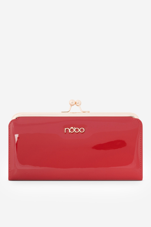 Lakierowany Duży Portfel Damski Nobo NPUR-LR0061-C005 Czerwony