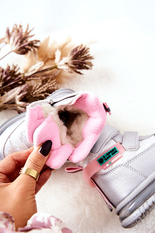 Ocieplane Śniegowce Botki Na Suwak Srebrne Hesiera