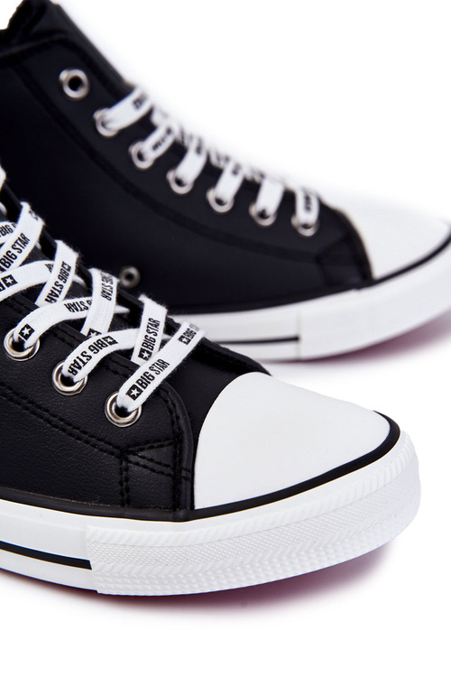 Męskie Wysokie Ocieplane Trampki Big Star KK174346Czarne