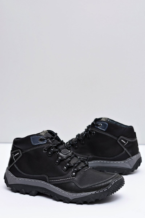 Trekkingowe Męskie Czarne Ocieplane Półbuty Etemor