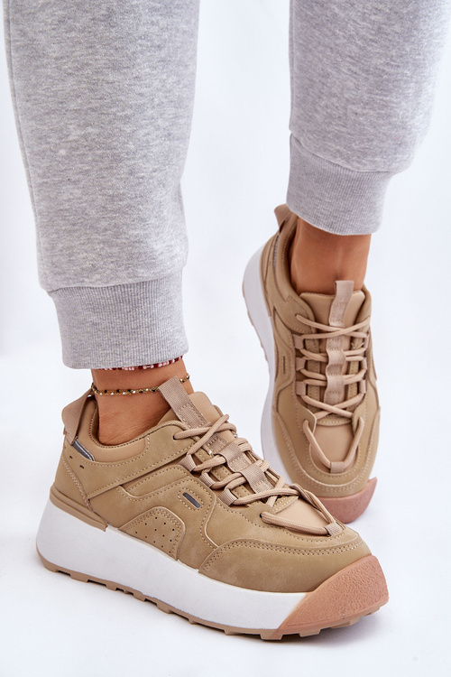 Damskie Buty Sportowe Na Platformie Beżowe Dakari