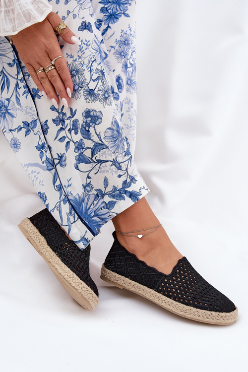 Espadryle Damskie Z Plecionką Vinceza 13625 Czarne