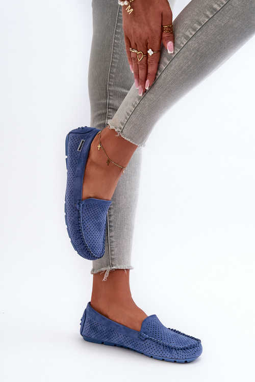 Damskie Ażurowe Mokasyny Niebieskie Rasirna