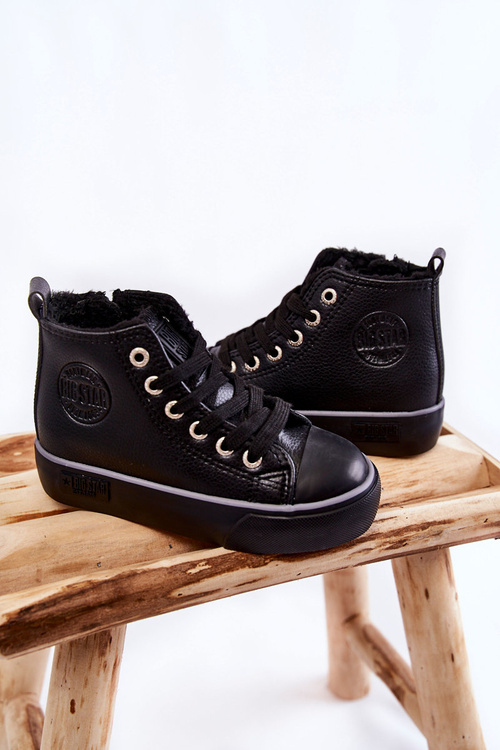 Dziecięce Wysokie Trampki Na Suwak Big Star KK374228 Czarne
