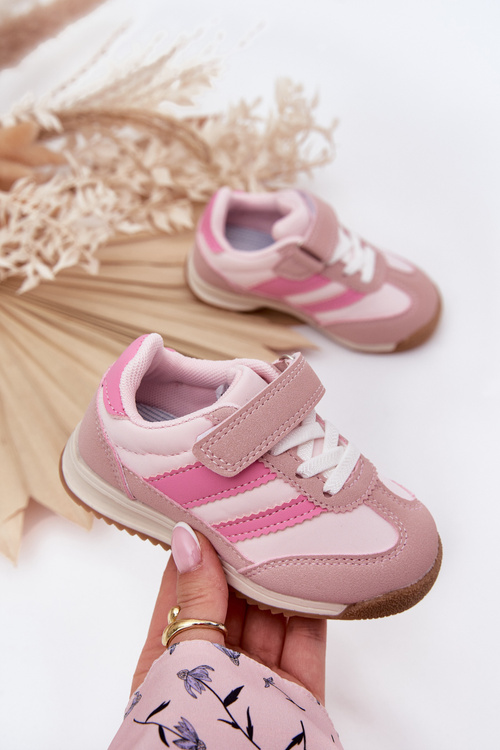 Dziecięce Sneakersy Buty Sportowe Na Rzep Różowe Viona