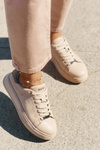 Sneakersy Damskie Z Eko Skóry Big Star RR274259 Beżowe