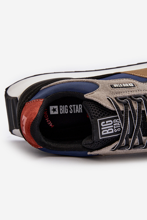 Sneakersy Męskie Big Star NN174320 Memory Foam System Beżowo-Niebieskie