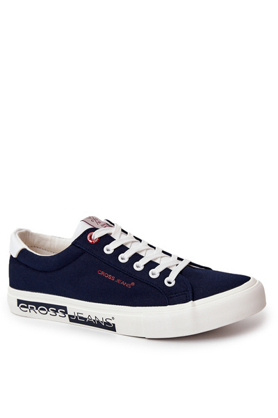Modne Klasyczne Trampki Cross Jeans JJ1R4028C Granatowe
