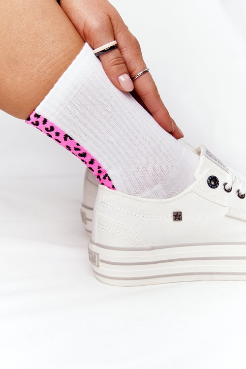 Damskie Tenisówki Na Platformie BIG STAR HH274052 Białe